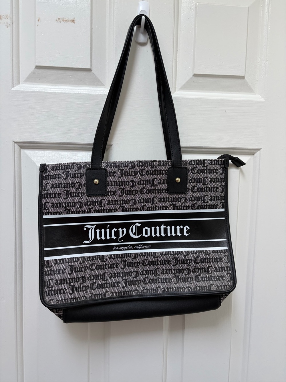 Juicy Couture Black and Gray Logo Tote